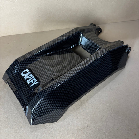 Carbon fiber panel with 'CapiFY' branding on a beige background